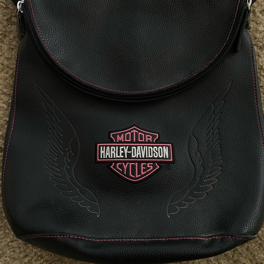 Harley-Davidson Black Leather Shoulder Bag - Picture 2 of 5
